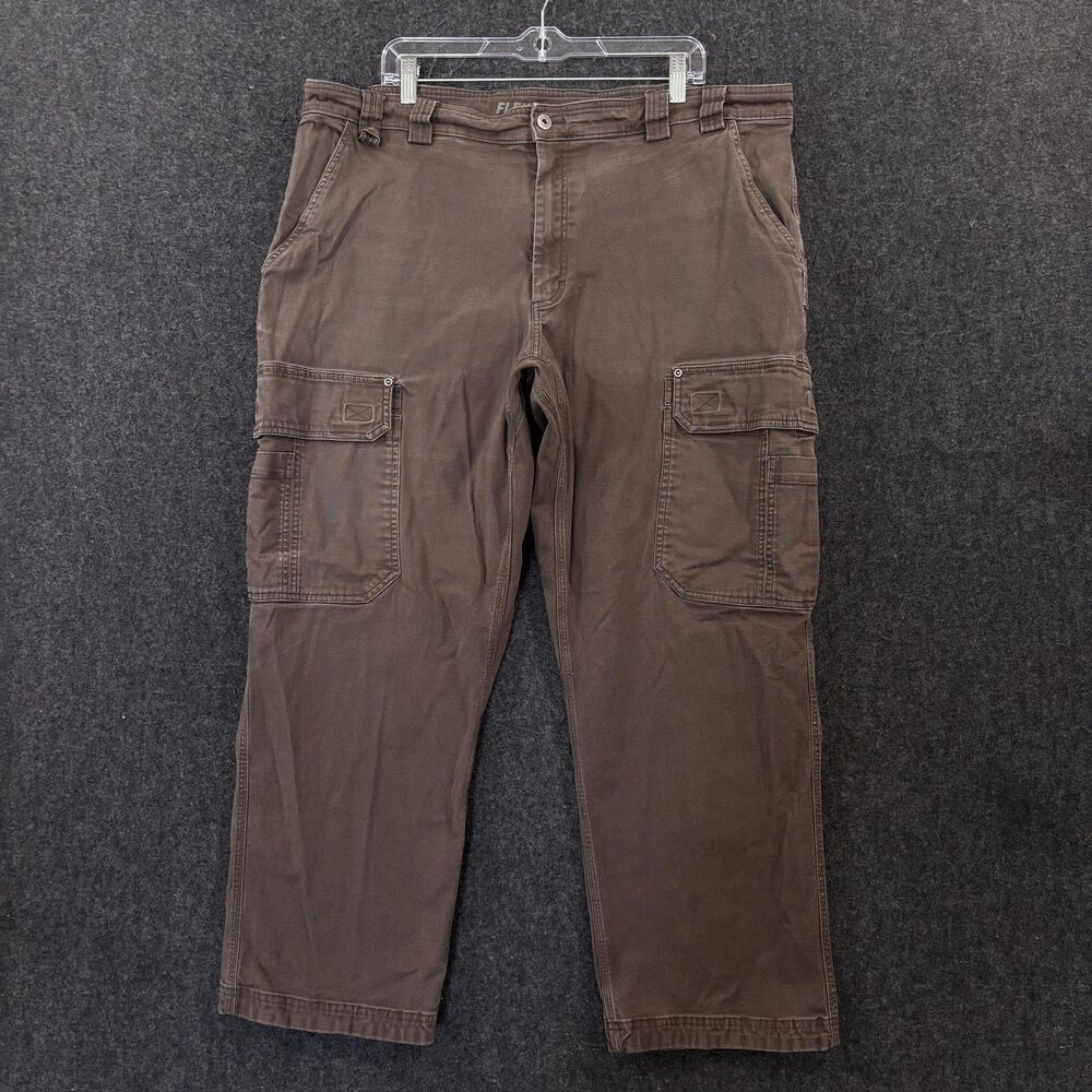 Duluth Trading Flex Fire Hose Cargo Pants Men's 42x29 Brown Relaxed Workwear